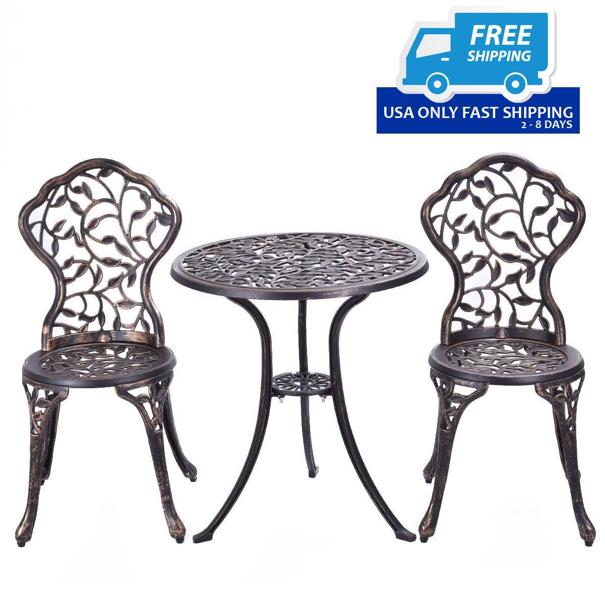 3 Pcs Cast Aluminum Bistro Set – By Choice Products